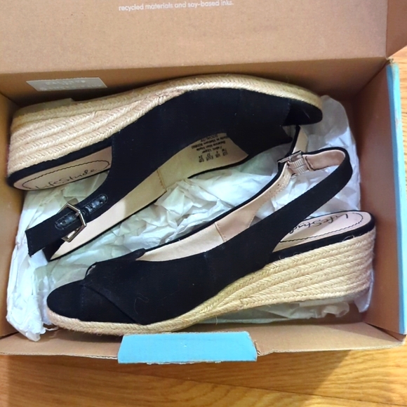 LIFE STRIDE NIB Socialite black wedge sandal 7 - Picture 3 of 9